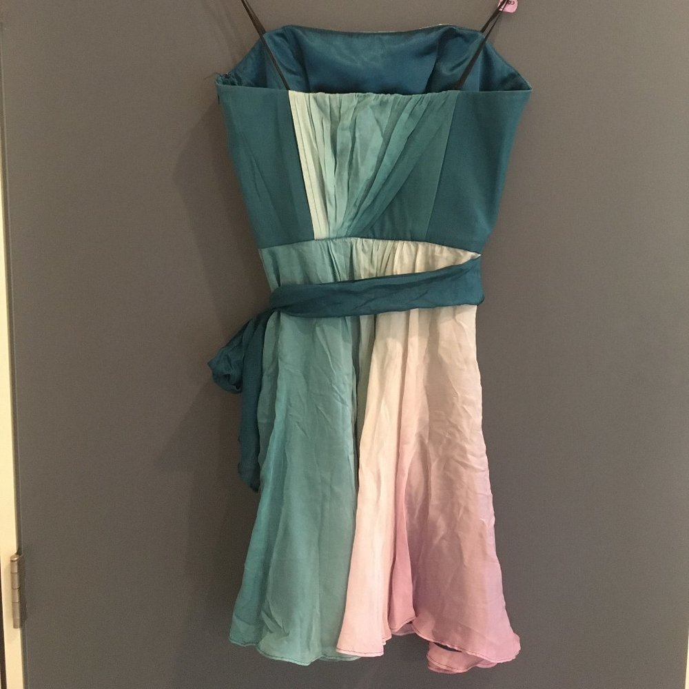 ABS Collection silk mini dress prom or wedding, strapless bodice size 4 - Picture 5 of 7
